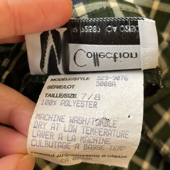 Vintage high waist green checkered plaid flared pants size 6-8 29 waist - Picture 8 of 9